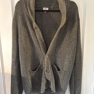 Faherty Marled Cotton Cardigan - Olive Peak Marl